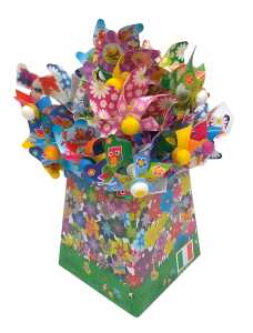 Windmühle Ø 11cm sort. H:30cm auf Holzstab