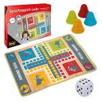Idena Spielteppich Ludo 130x93cm - mit 16 Zubehörteilen