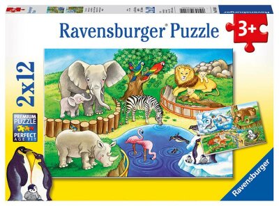 Ravensburger Puzzle 2x12 Teile Im Zoo - ab 3 Jahren