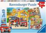 Puzzle 3x49 Teile Feuerwehr - Feuerwehreinsatz - ab 5 Jahren