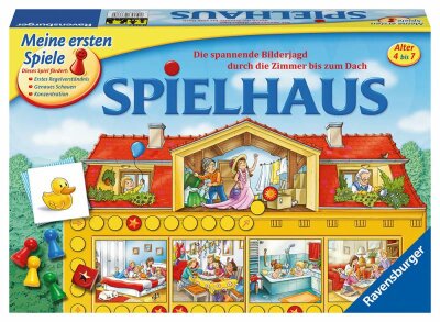 Ravensburger Kinderspiel Spielhaus - Die spannede Bilderjagd durch die Zimmer bis zum Dach - ab 4 Jahren