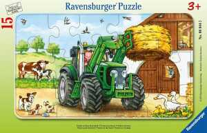 Rahmenpuzzle 15 Teile Bauernhof - Traktor auf dem Bauernhof - ab 3 J