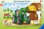 Rahmenpuzzle 15 Teile Bauernhof - Traktor auf dem...