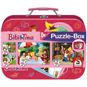 Bibi + Tina Puzzlebox in Metallkoffer,2x100+2x150