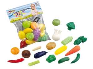 Früchte & Gemüse 17-Tlg. 2-fach sortiert, Kunstst.