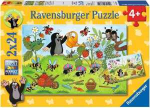 Puzzle 2x24 Teile Maulwurf - Der kleine Maulwurf im Garten