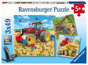 Puzzle 3x49 Teile Fahrzeuge - Große Maschinen - ab 5 Jahren