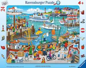 Ravensburger Rahmenpuzzle 24 Teile Ein Tag am Hafen - ab 4 Jahren