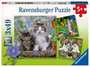 Ravensburger Puzzle 3x49 Teile Katzen - Süße Samtpfötchen ab 6 Jahren