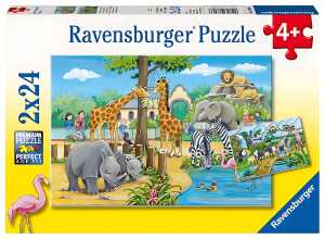 Ravensburger Puzzle 2x24 Teile Zoo - Willkommen im Zoo - ab 4 Jahren