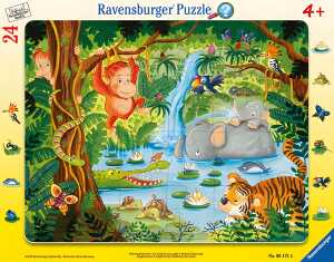 Rahmenpuzzle 24 Teile Dschungel - Dschungelbewohner - ab 4 Jahren