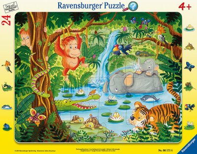 Ravensburger Rahmenpuzzle 24 Teile Dschungel - Dschungelbewohner - ab 4 Jahren