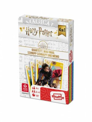 ASS Harry Potter Quartett 4 in 1 - spielbar als Quartett, Mau Mau, Schnipp Schnapp und Memo, - 32x Karten, 1x Spielanleitung, ab 4 Jahren