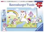 Puzzle 2x24 Teile Einhorn - Märchenhaftes Einhorn -...
