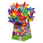 Windmühle bunt Ø11cm H:30cm auf Holzstab -...