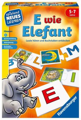 Ravensburger Lernspiel E wie Elefant - Laute hören und Buchstaben entdecken - ab 5 Jahren