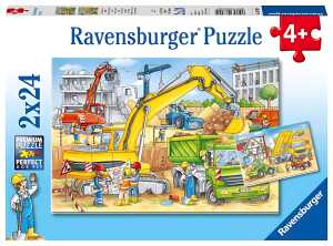 Puzzle 2x24 Teile Baustelle - Viel zutun auf der Baustelle