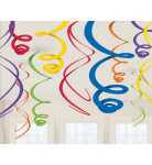 Deko-Spiralen 12er Regenbogen 55,8 cm