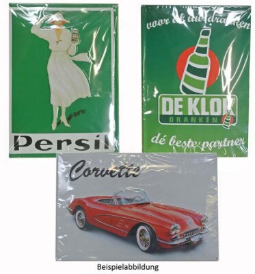 Retro Schild Werbung verschiedene Motive - ca. 45x40x2cm,oder 30x40x2cm