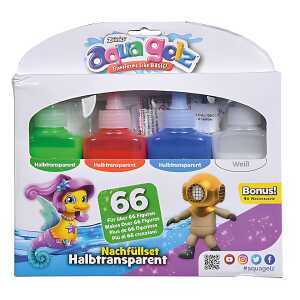 Aqua Gelz Nachfüllset Halbtransparente Farben - 4 Flaschen Farbgel