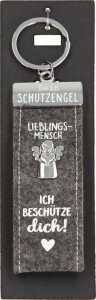 Schlüsselanhänger Filz grau - Lieblingsmensch-Ich beschütze dich
