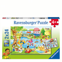 Ravensburger Puzzle 2x24 Teile am See - mit 2 Mini...