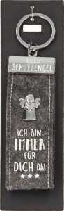 Schlüsselanhänger Filz grau ich bin - immer für dich da!