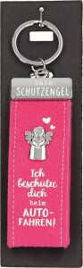 Schlüsselanhänger Filz rosa - Ich beschütze dich beim Autofahren