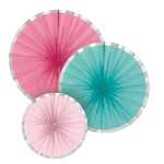 Deko Fächer, 3 Stück Flamingo Paradise