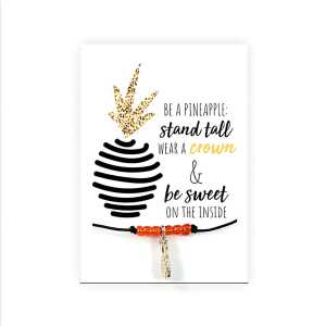 Armband mit Sprüchekarte Ananas - fertiges Armband