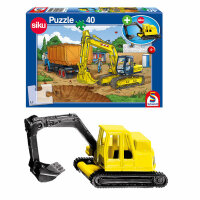 Schmidt Puzzle 40 Teile Bagger auf Baustelle - mit Siku...