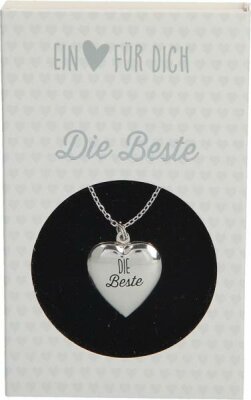 Kette mit Herzanhänger Die Beste - versilbert, Depesche