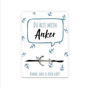 Armband mit Sprüchekarte Du bist mein Anker - fertiges Armband