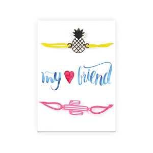 Armband mit Sprüchekarte My friend - fertiges Armband