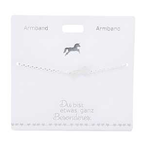 Namensarmband Einhorn Motiv 098, versilbert
