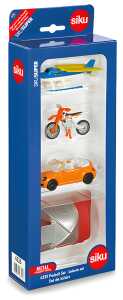 Siku Geschenkset Freizeit 4 Teile - Wasserjet, Motorrad, Auto, Zelt