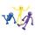 Biegefigur Happy 13cm sortiert 3 Farben - gelb, blau, lila,