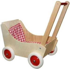 Holz-Puppenwagen "Laura" Mit Garnitur