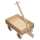 Holz-Kastenwagen klein mit Kunststoffrädern