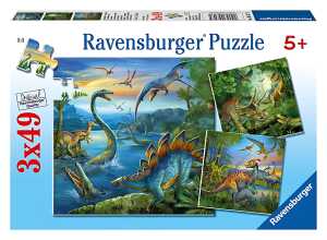 Puzzle 3x49 Teile Dinosaurier - Faszination Dinosaurier - ab 5 Jahren