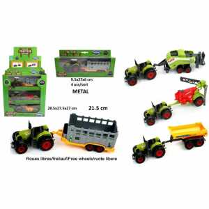 Traktor mit Anhänger Metall 3588270049105