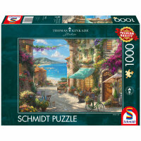 Puzzle 1000 Teile Kinkade Cafe an der ital. Riviera