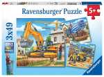 Puzzle 3x49 Teile Baustelle - Große Baufahrzeuge -...