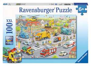 Puzzle XXL 100 Teile Fahrzeuge - Fahrzeuge in der Stadt - ab 6 Jahren