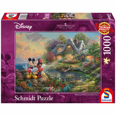 Schmidt Spiele Puzzle 1000 Teile Kinkade - Disney Sweethearts Mickey & Minnie