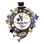 Folienballon Neujahrs-Uhr ca. 76x88cm