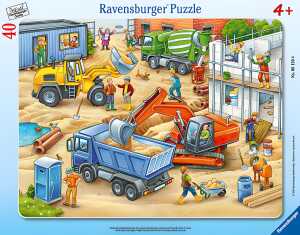 Rahmenpuzzle 40 Teile Fahrzeuge - Große Baustellenfahrzeuge - ab 4 J