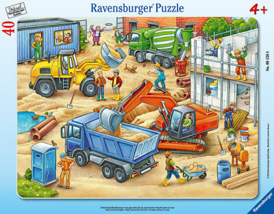 Ravensburger Rahmenpuzzle 40 Teile Fahrzeuge - Große Baustellenfahrzeuge - ab 4 Jahren