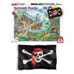 Puzzle 100 Teile Piratenbucht - mit Piratenflagge als Zugabe