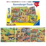 Puzzle 3x49 Teile Bauernhof - mit 3 Mini Postervorlagen,...